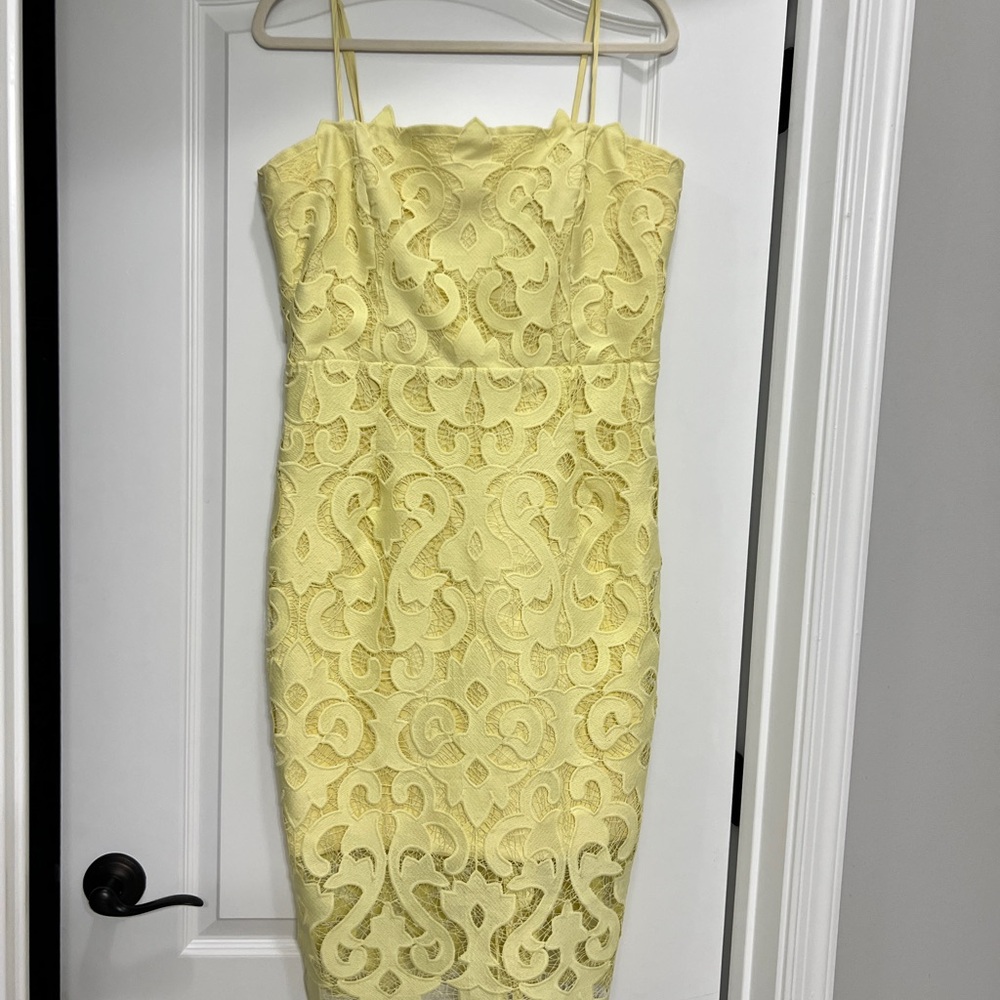 Elegant Yellow Lace Dress Bardot